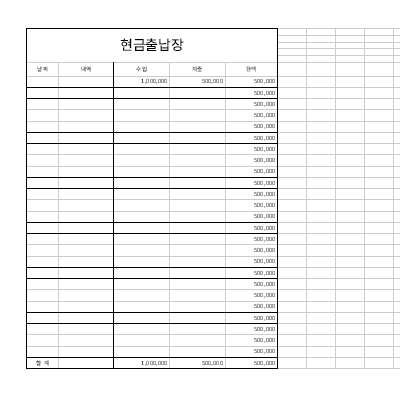 현금출납장 현금출납장